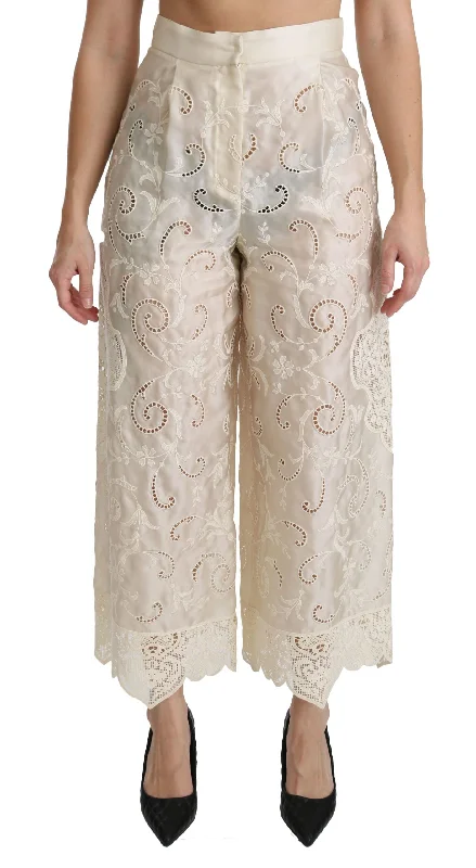 Dolce & Gabbana Elegant High Waist Palazzo Cropped Women's Pants