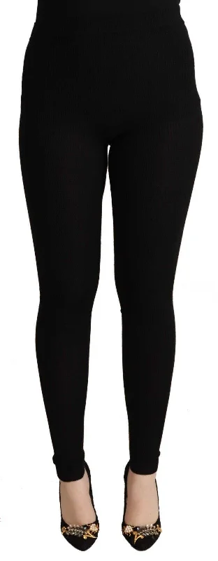 Dolce & Gabbana  High Waist Cashmere Tights Women's Pants