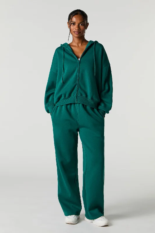 Solid Fleece Wide Leg Sweatpant