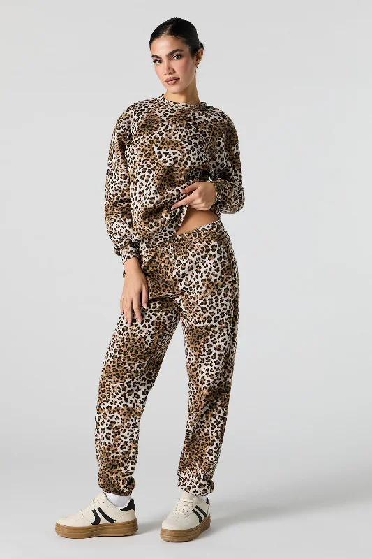 Cheetah Print Fleece Jogger