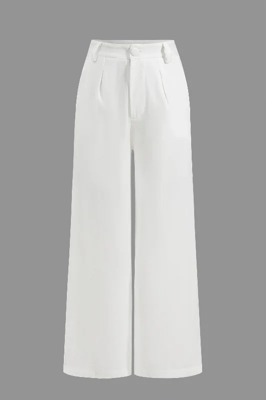 Solid Wide Leg Trousers