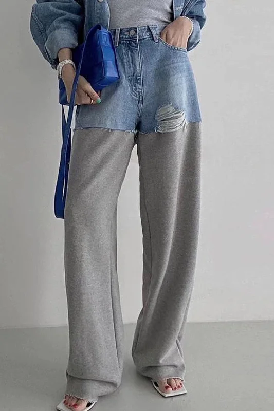 Denim Patchwork Trousers