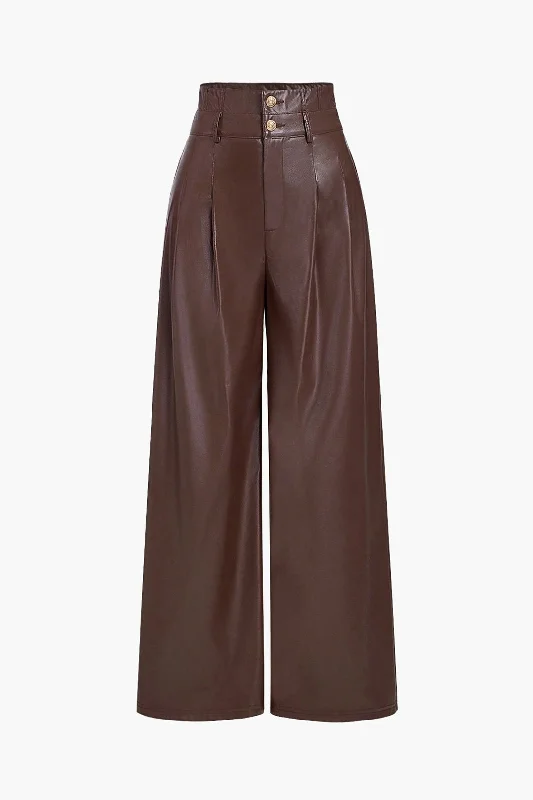 Faux Leather High Waist Trousers