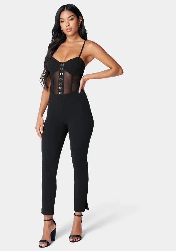 Corset Waist Slim Leg Jumpsuit