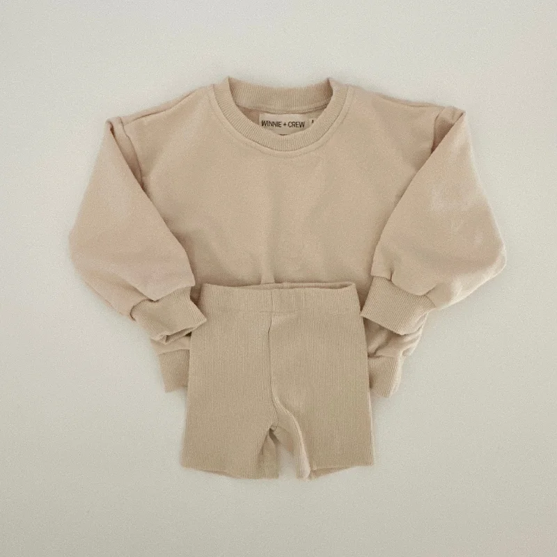 Hollis Sweatshirt Set in Cream