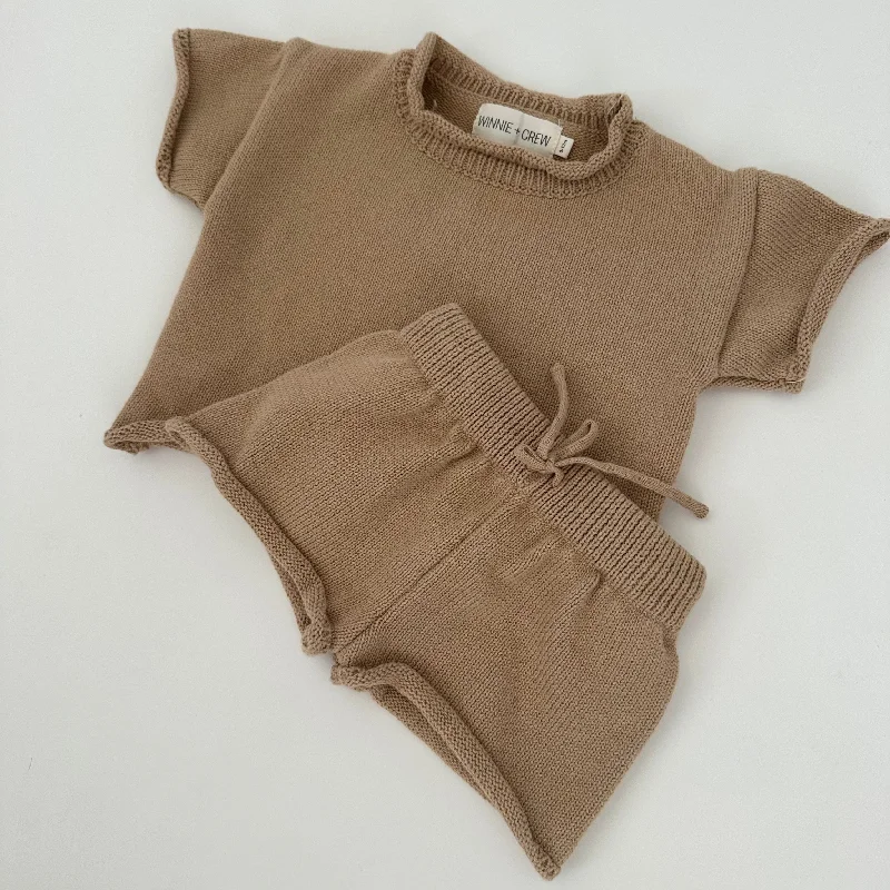 Saylor Knit Set in Camel