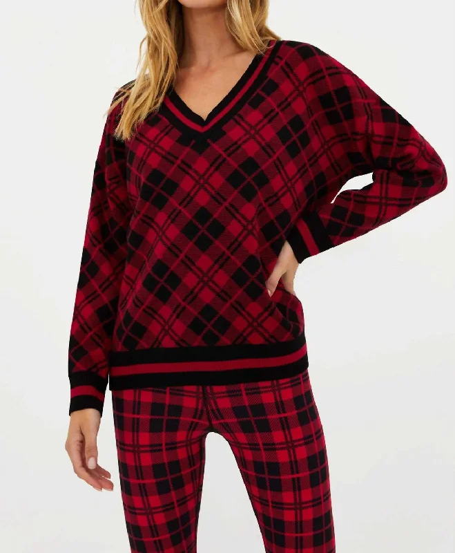 Joey Sweater In Merry Plaid