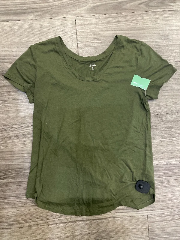 Top Short Sleeve By Ana In Green, Size: M