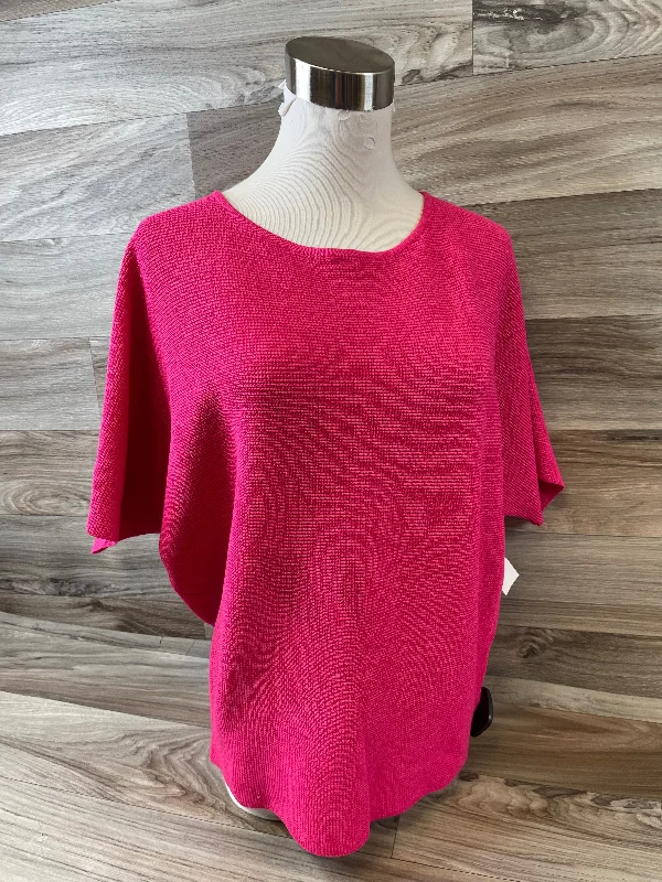 Top Short Sleeve By Cyrus Knits In Pink, Size: S