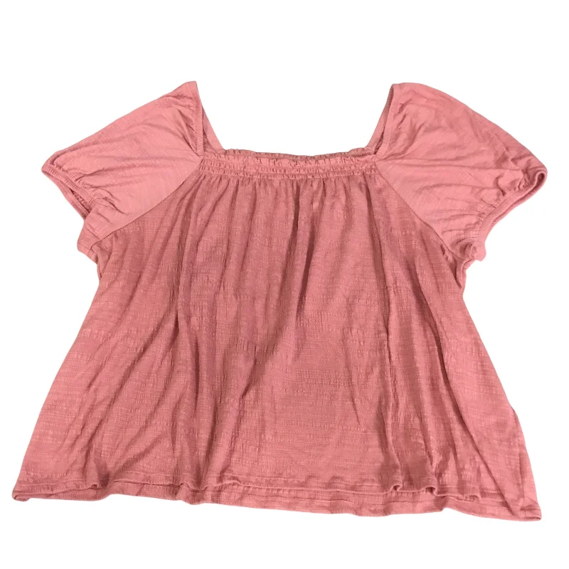 Top Short Sleeve By Wonderly In Pink, Size: 3x